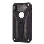 Wholesale iPhone Xs Max Armor Knight Kickstand Hybrid Case (Black)